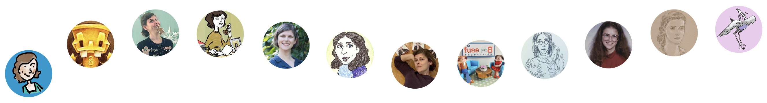 decorative river of profile images