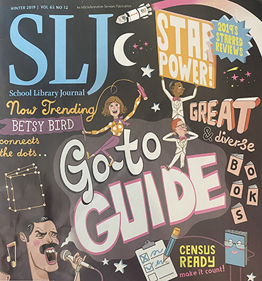 SLJcover BetsyGoToGuide sample A cover of the School Library Journal featuring Betsy (seated, in the middle) along with other authors, all of whom are also bloggers.